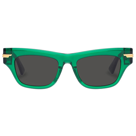Bottega Veneta Female Bv1122s Green Rectangle Sunglasses
