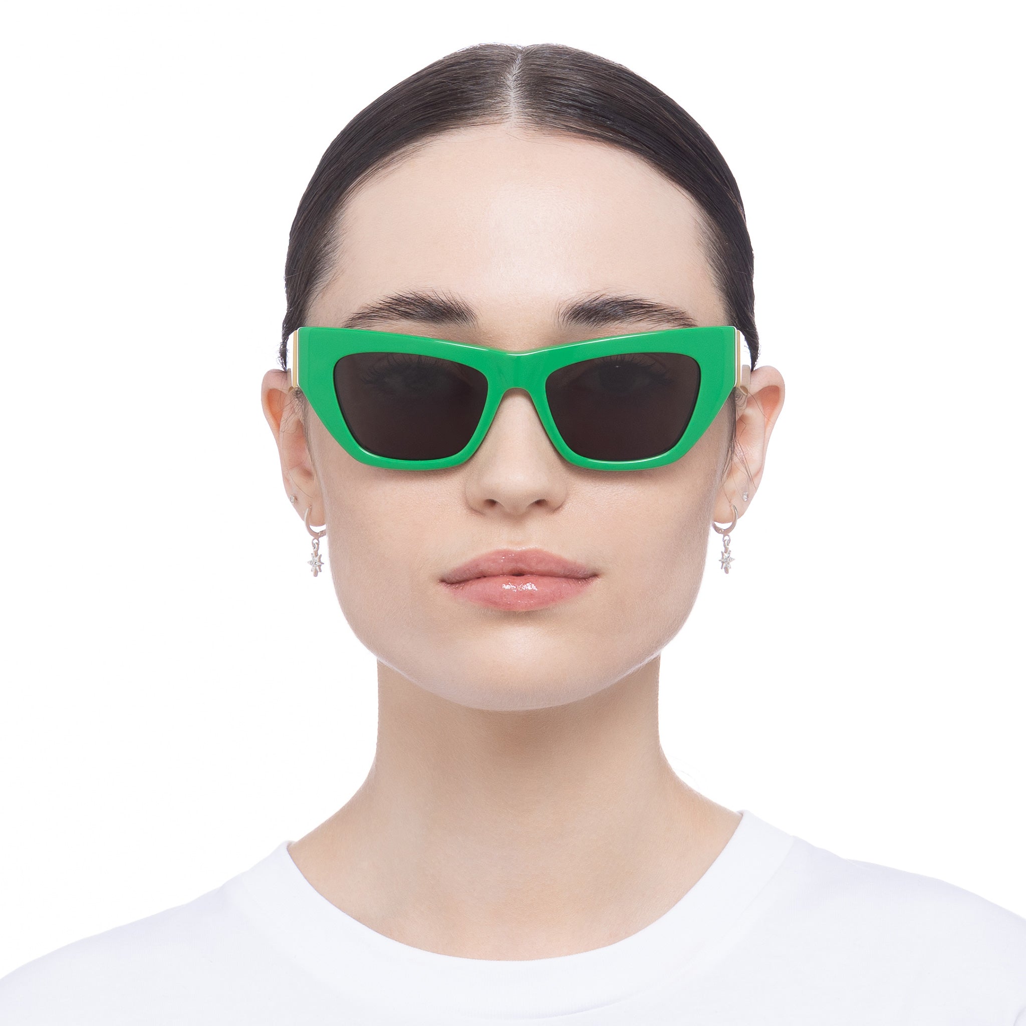 Bottega Veneta – Hinge Acetate Square Sunglasses Green - One Size
