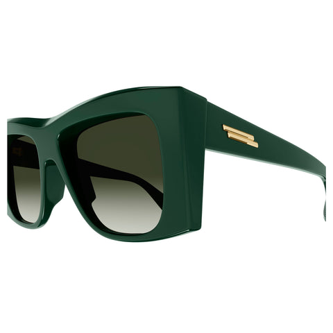 Bottega Veneta Female Bv1270s Green Rectangle Sunglasses