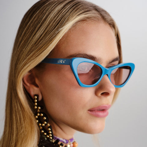 Camilla Female Autobahn Baby Blue Cat-eye Sunglasses