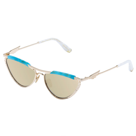 Camilla Female Pyramid Paramour Gold Cat-eye Sunglasses