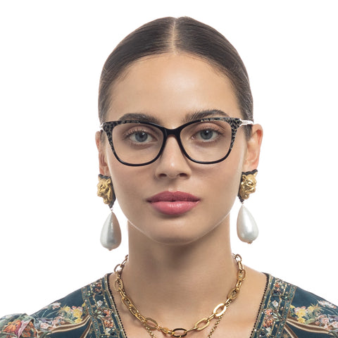 Camilla Female The Masquerade Black Square Optical Frames