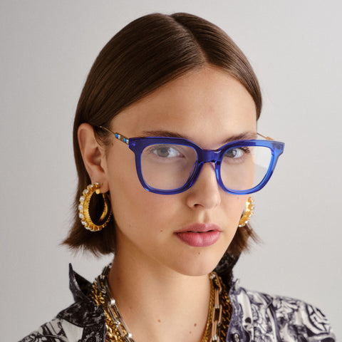 Camilla Female The Sphinx Blue Square Optical Frames