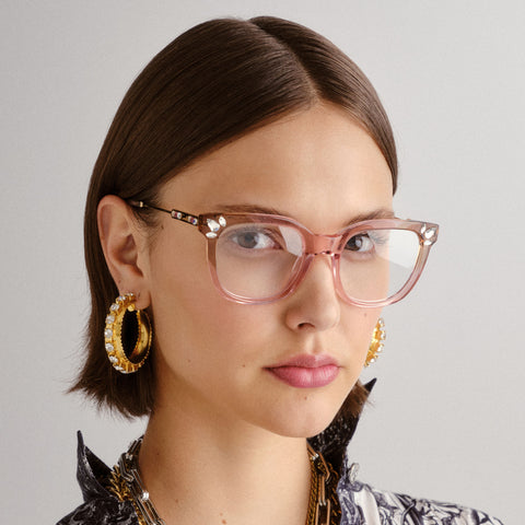 Camilla Female The Sphinx Pink Square Optical Frames