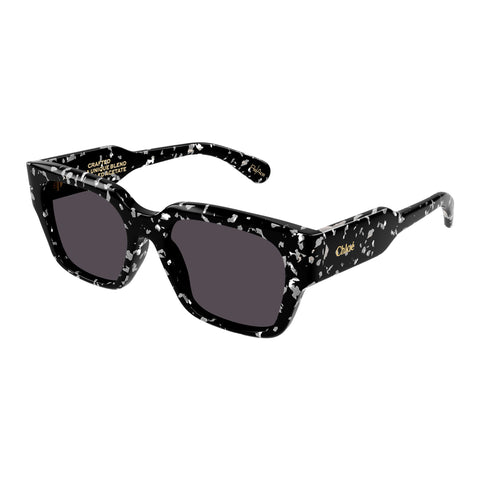 Chloe Female Ch0190s Black Rectangle Sunglasses