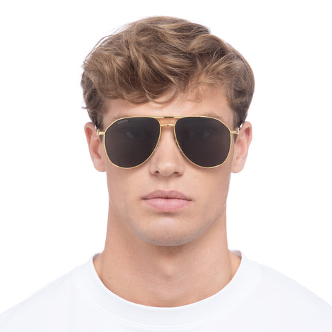 Gucci Male Gg1220s Gold Navigator Sunglasses