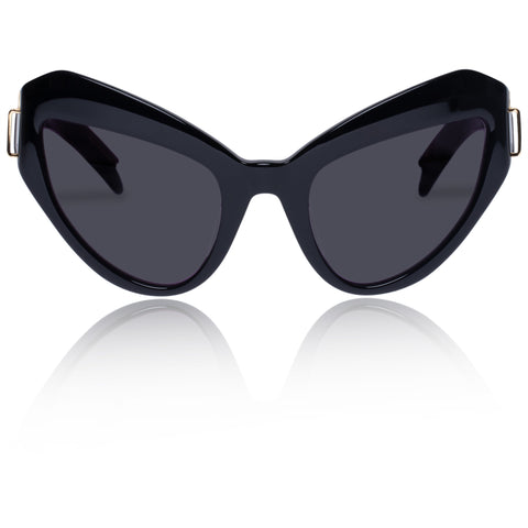 Karen Walker Female Bow Wow B Black Cat-eye Sunglasses
