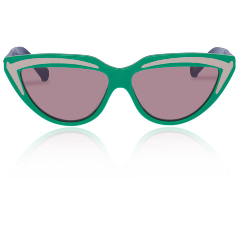 Karen Walker Female Lash Splash Green Cat-eye Sunglasses