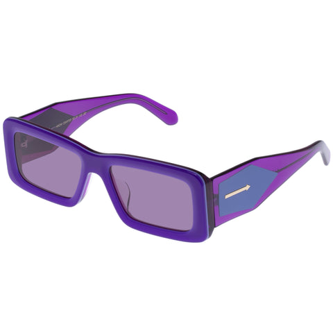 Karen Walker Uni-sex Axiom Purple Rectangle Sunglasses