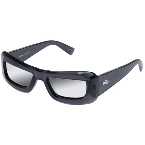 Le Specs Uni-sex Armour Grey Wrap Sunglasses