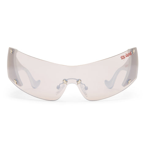 Le Specs Uni-sex I Am A Rich Man Silver Shield Sunglasses