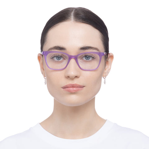 Le Specs Female Escapism Purple D-frame Optical Frames