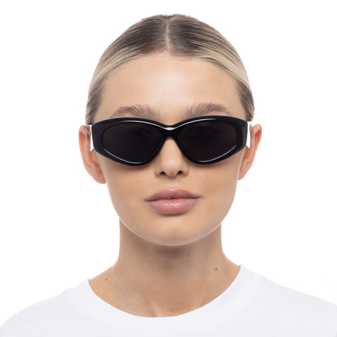 Le Specs Uni-sex Under Wraps Black Wrap Fashion Sunglasses