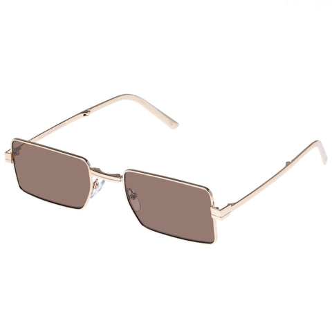 Le Specs Uni-sex Fold Gold Rectangle Sunglasses