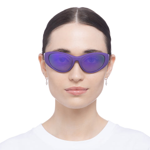 Le Specs Uni-sex Dotcom Purple Wrap Sport Sunglasses