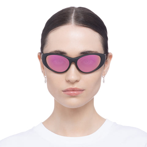 Le Specs Uni-sex Dotcom Black Wrap Sport Sunglasses