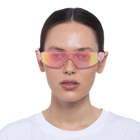 Le Specs Uni-sex Temptress Pink Shield Sunglasses