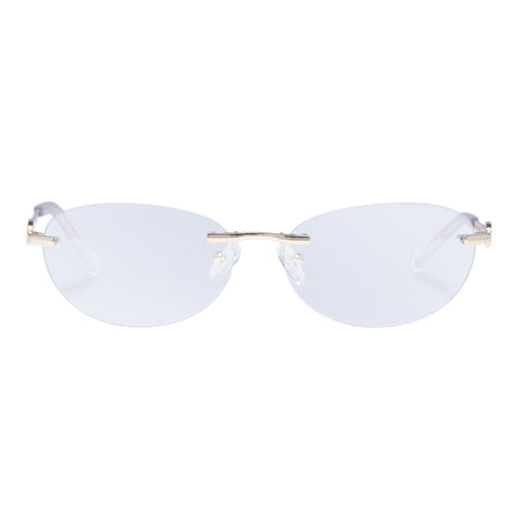 Le Specs Uni-sex Slinky Gold Oval Sunglasses