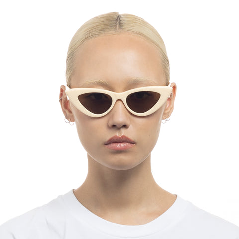 Le Specs Female Hypnosis Cream Cat-eye Sunglasses