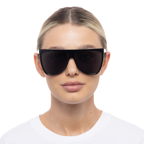 Le Specs Female Reclaim Black D-frame Sunglasses