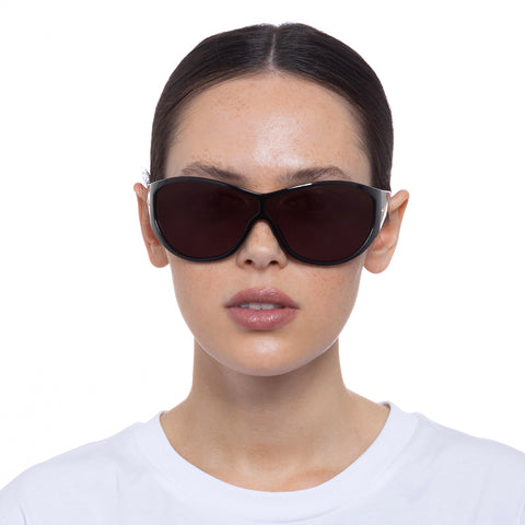 Le Specs Female Polarity Black Shield Sunglasses