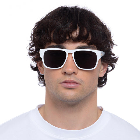 Le Specs Female Transmission White D-frame Sunglasses
