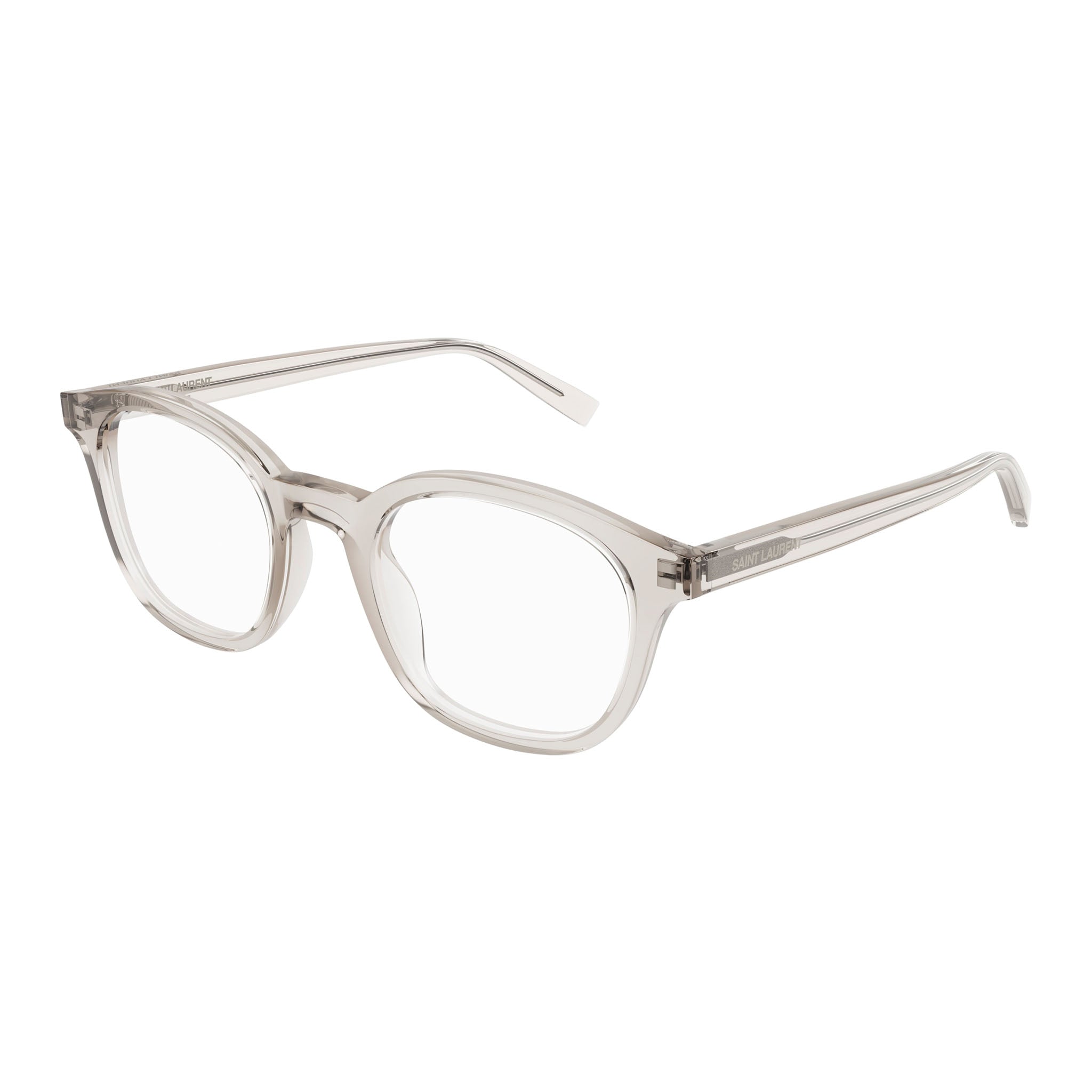 Saint Laurent Uni-sex Sl588 Beige Round Optical Glasses | Eyewear