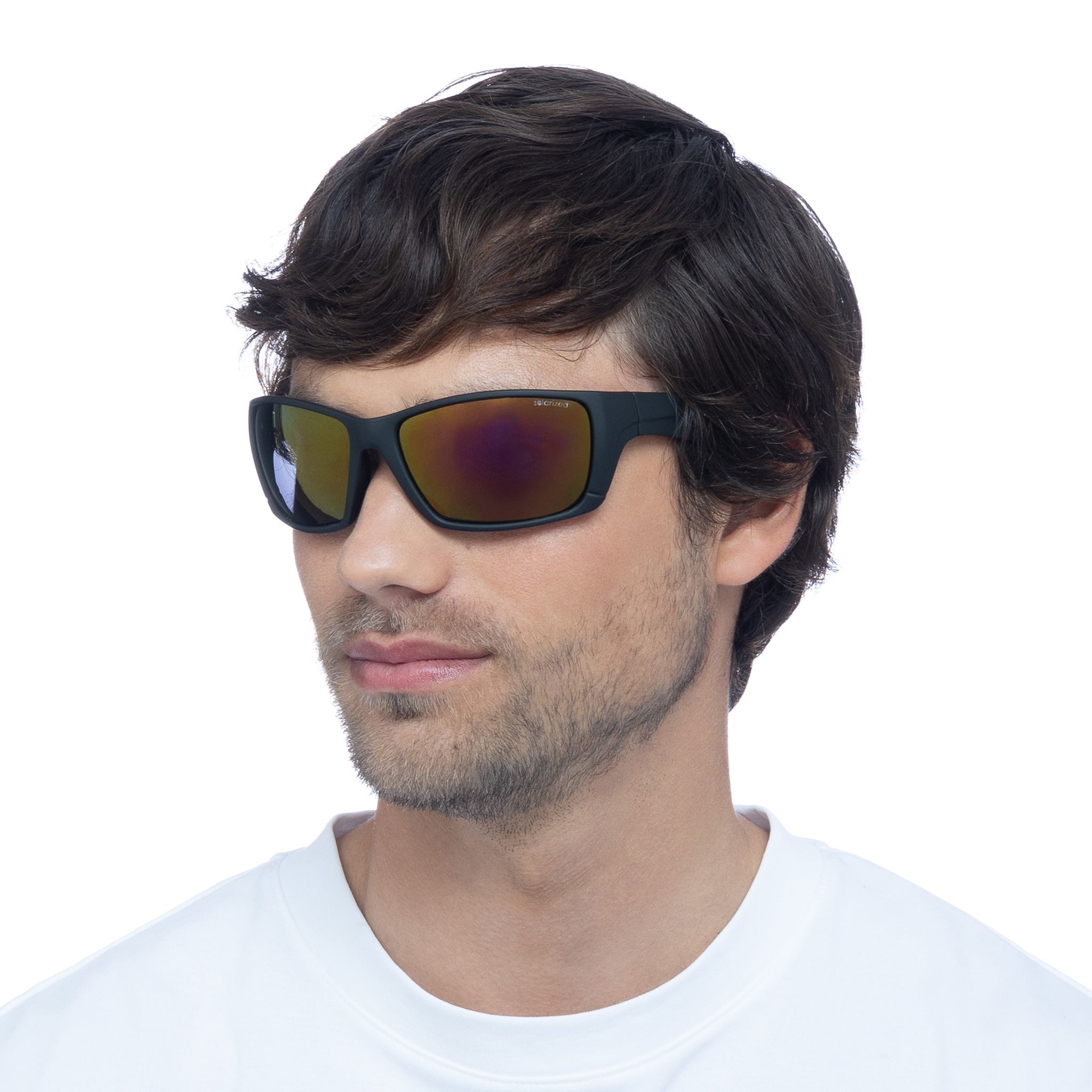 Solarized Men's Athletic Wrap Black Wrap Sunglasses