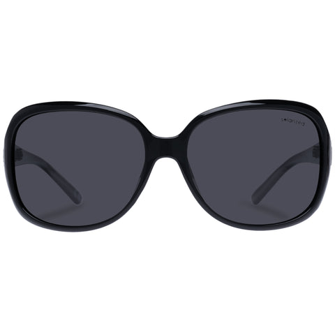 Solarized Female Round Comfort Black Wrap Sunglasses