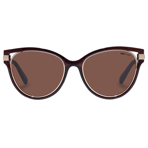 Solarized Female Resort Cat-eye Brown Cat-eye Sunglasses
