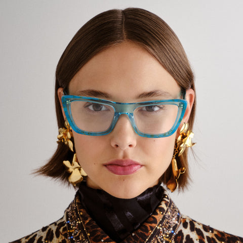 Camilla Giza Nights Turquoise Female D-Frame Optical Frames | Eyewear Index