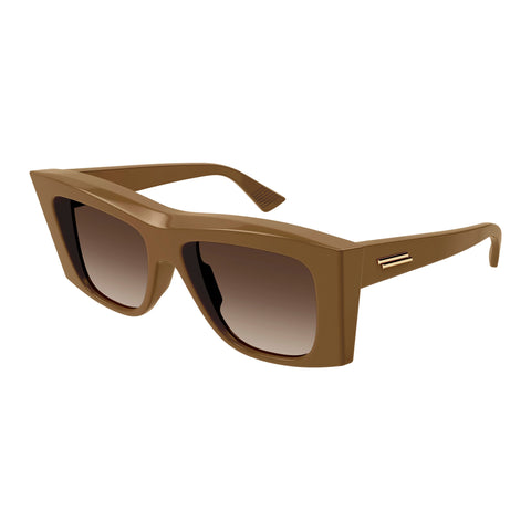 Bottega Veneta Bv1270s Brown Female Rectangle Sunglasses | Eyewear Index