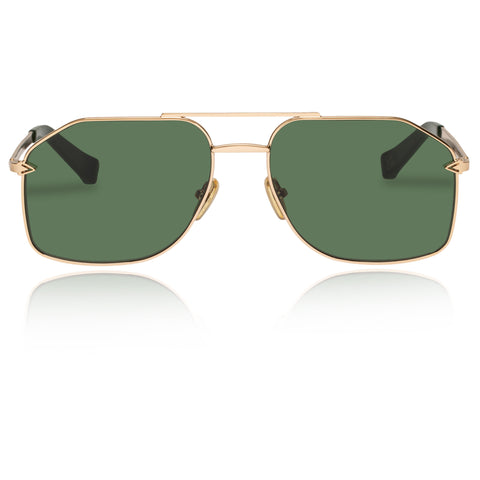 Karen Walker Pampel Gold Uni-Sex Aviator Sunglasses | Eyewear Index