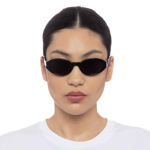 Saint Laurent Sl567 Black Female Oval Sunglasses | Eyewear Index