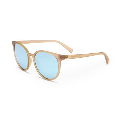 Le Specs Armada Matte Stone Female Round Sunglasses | Eyewear Index