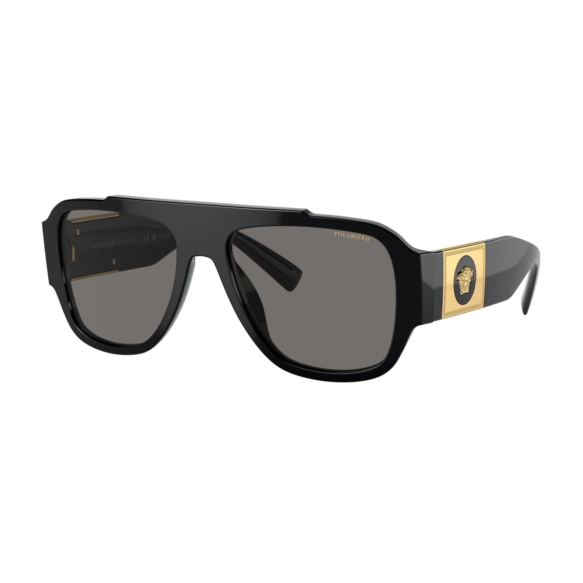 Versace 4436u Gb181 Black Male Round Sunglasses | Eyewear Index