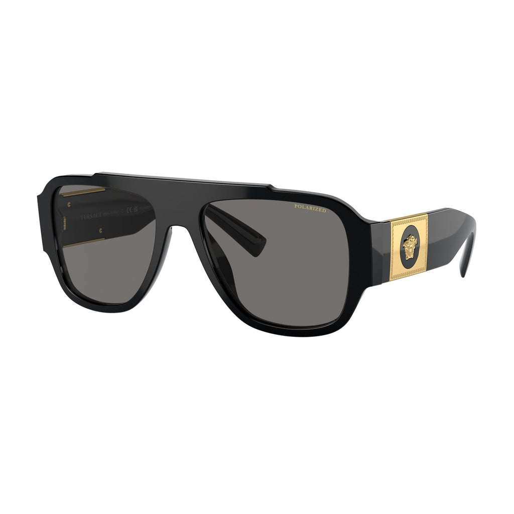Versace 4436u Gb181 Black Male Round Sunglasses | Eyewear Index