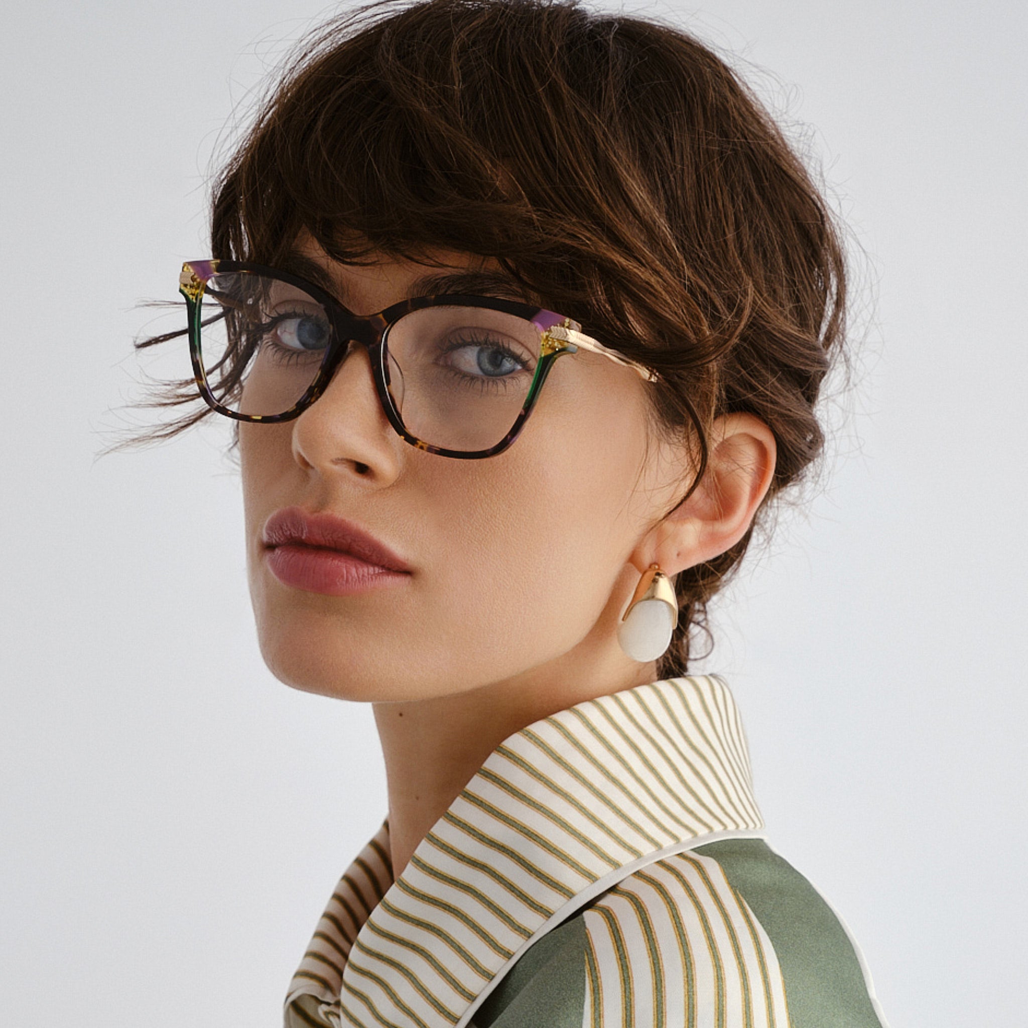 Camilla Silver Screen Purple Tort Female Cat-Eye Optical Frames | Eyewear Index