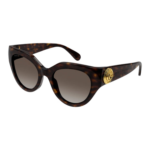 Gucci Gg1408s Havana Female Cat-Eye Sunglasses | Eyewear Index