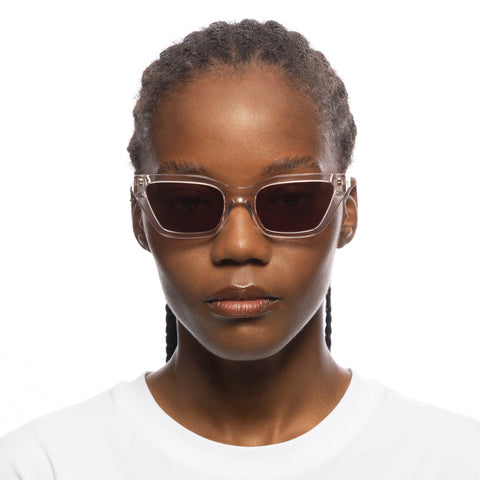 Le Specs Bio-Tron Champagne Female Cat-Eye Sunglasses | Eyewear Index