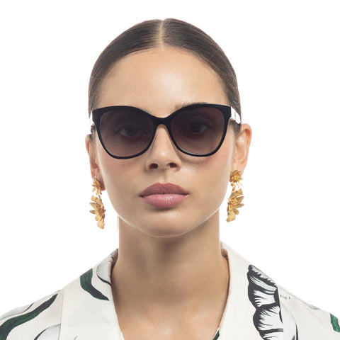 Oroton Rowena Black Ivory Female Cat-Eye Sunglasses | Eyewear Index