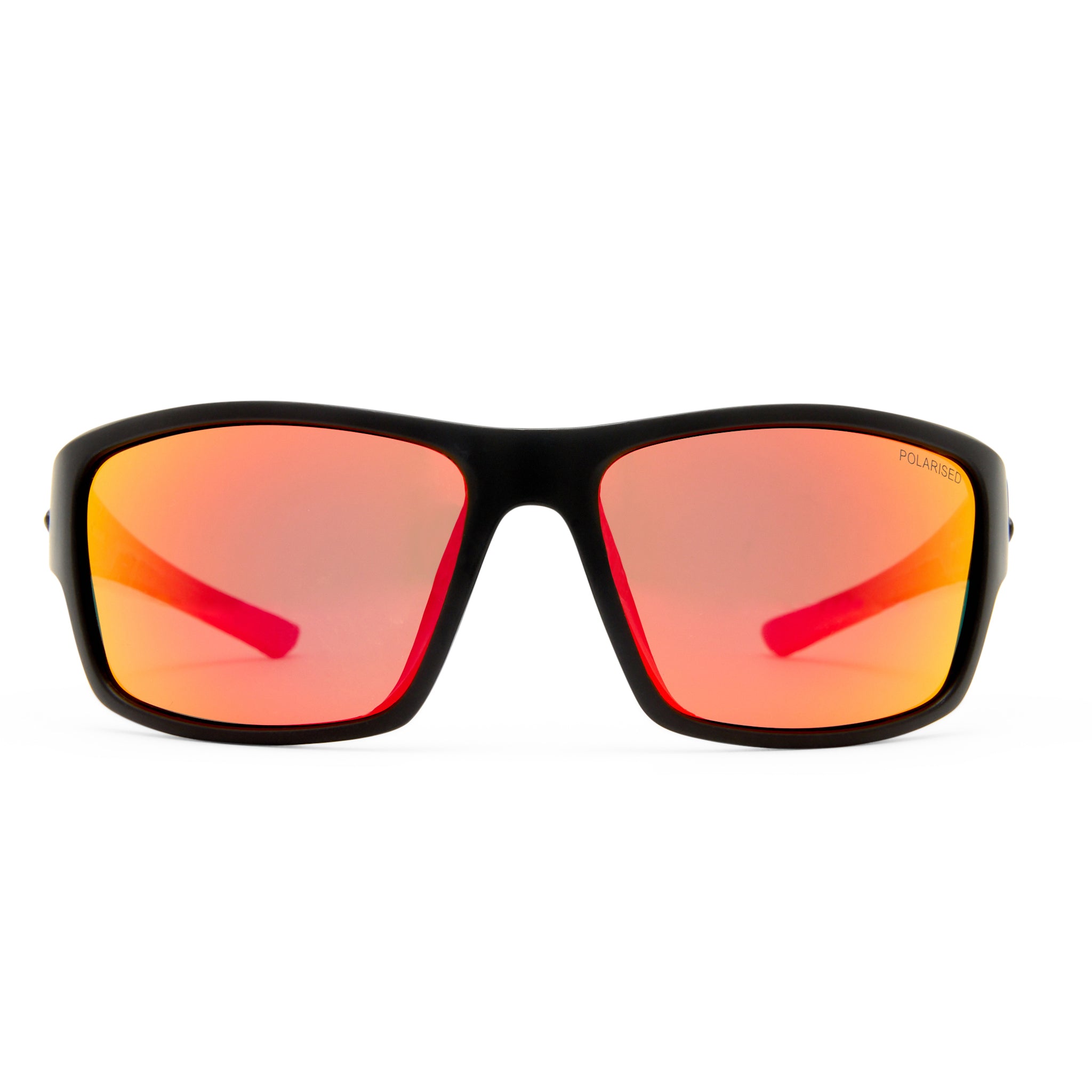 Fish Tideway Matte Black Dark Red Male Wrap Sunglasses | Eyewear Index