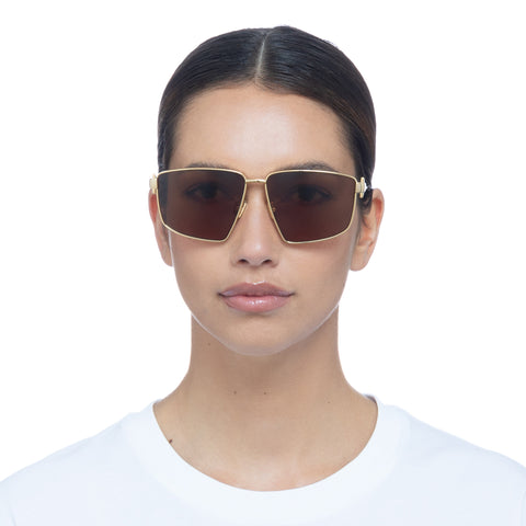 Bottega Veneta Bv1223s Gold Female D-Frame Sunglasses | Eyewear Index