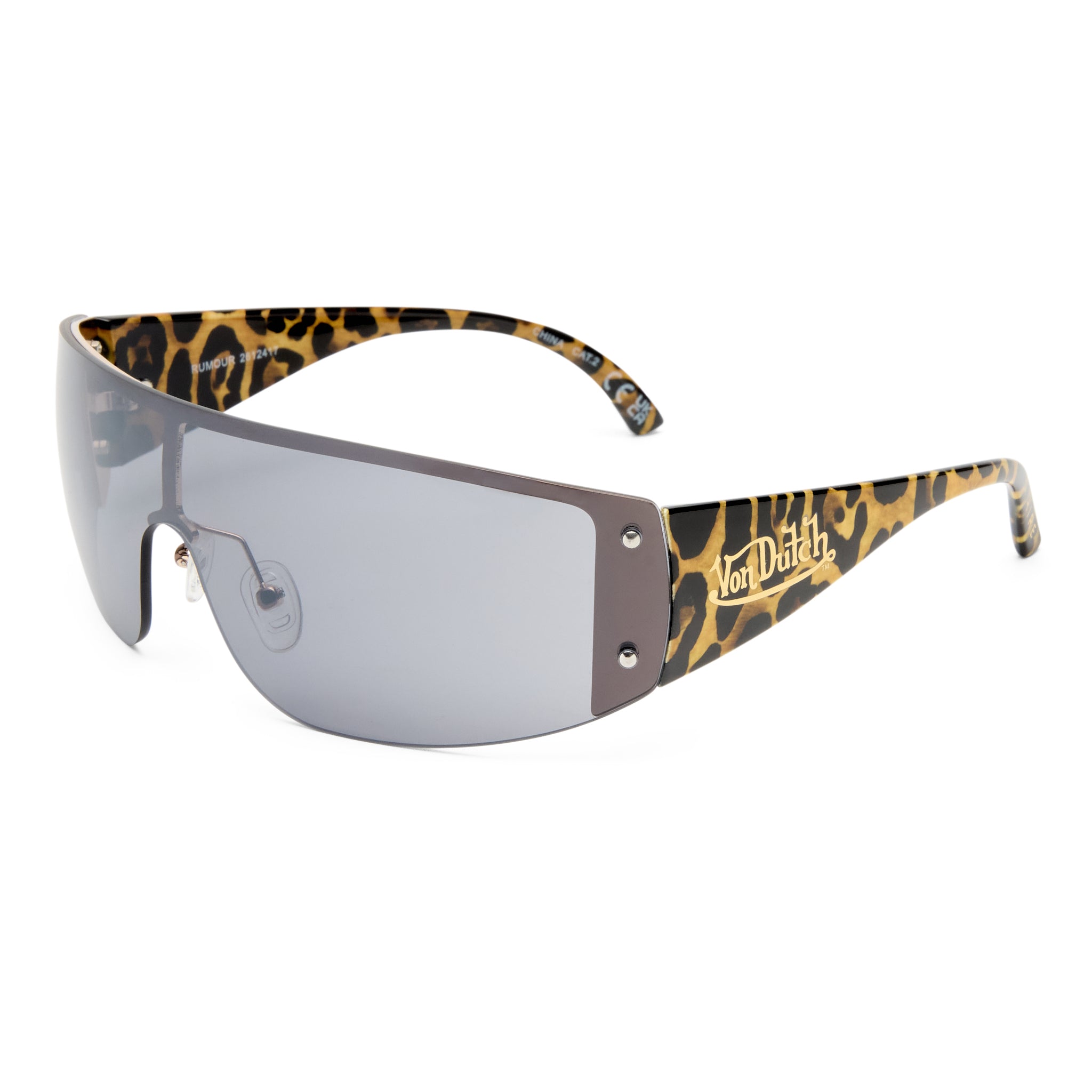 Aire Rumour Gold Leopard Uni-Sex Wrap Sunglasses | Eyewear Index