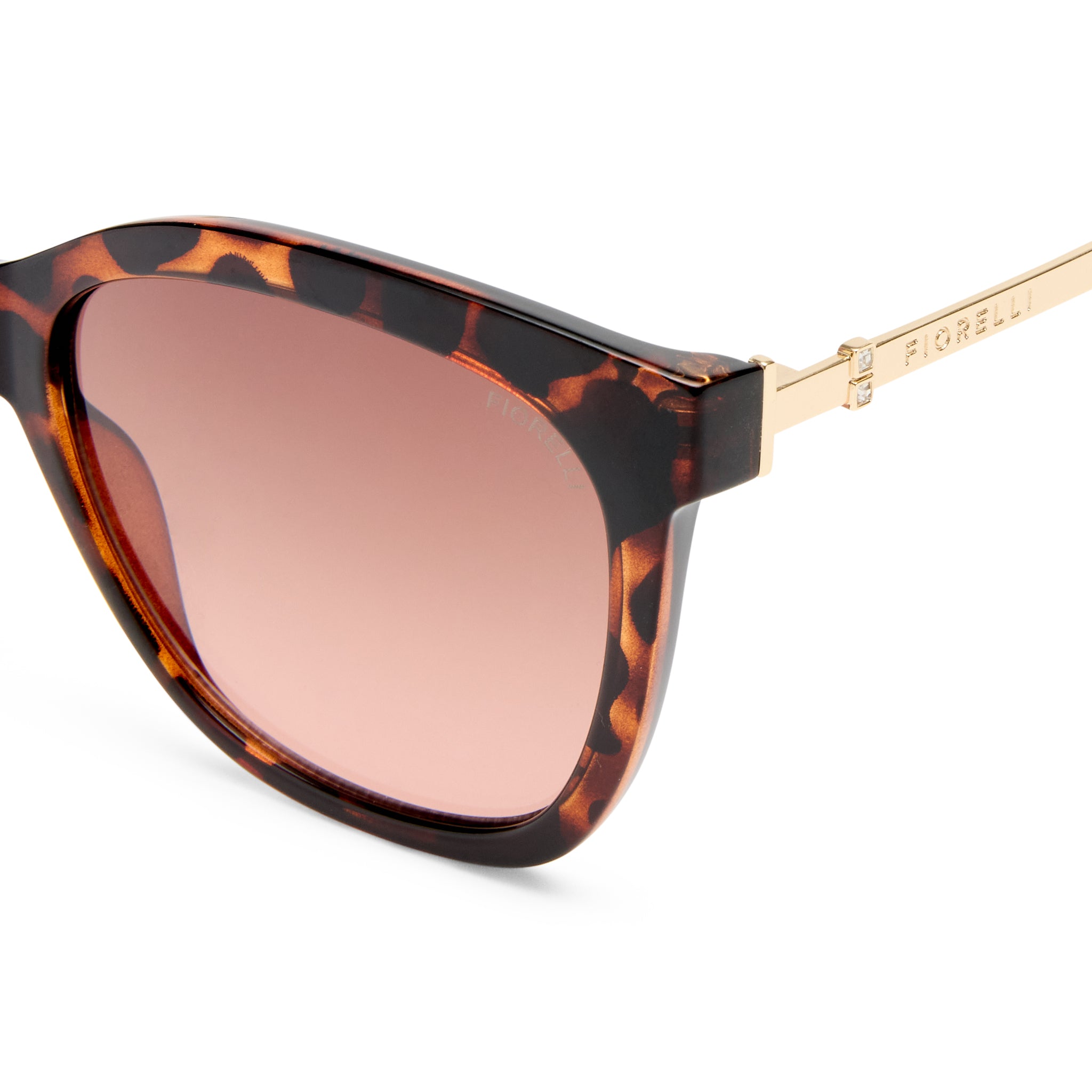 Fiorelli Aurea Crystal Tort Female Cat-Eye Sunglasses | Eyewear Index