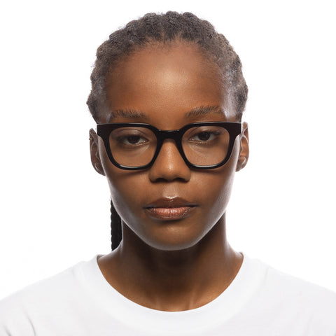 Le Specs Biopic 48 Black Jungle Woodstripe Uni-Sex Square Optical Frames | Eyewear Index