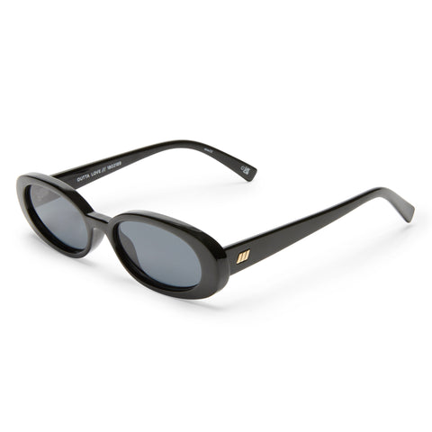 Le Specs Outta Love Black Uni-Sex Oval Sunglasses | Eyewear Index