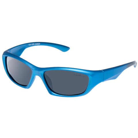 Cancer Council Fox Kids Metallic Blue Black Male Wrap Sunglasses | Eyewear Index