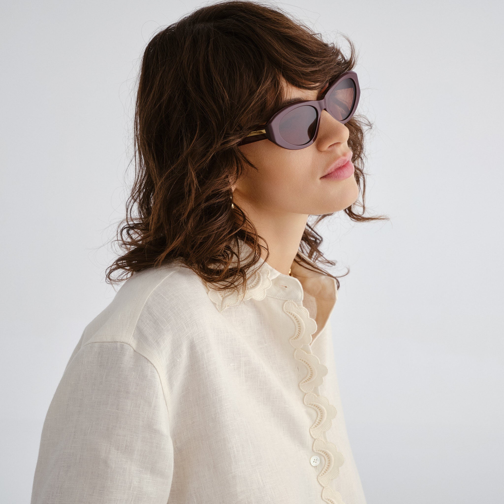 Oroton Remy Burgundy Female Cat-Eye Sunglasses | Eyewear Index