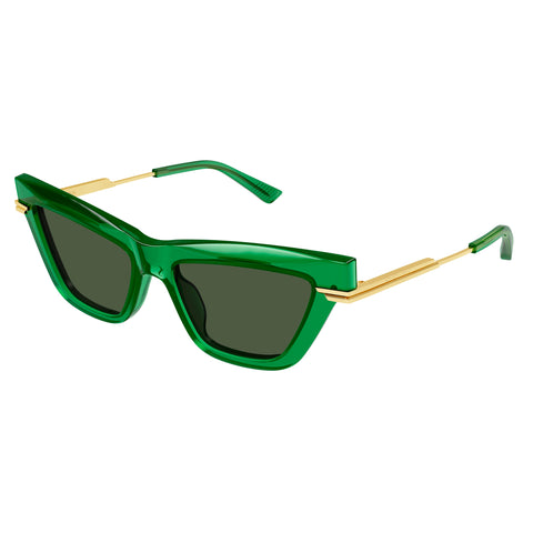 Bottega Veneta Bv1241s Green Female Cat-Eye Sunglasses | Eyewear Index